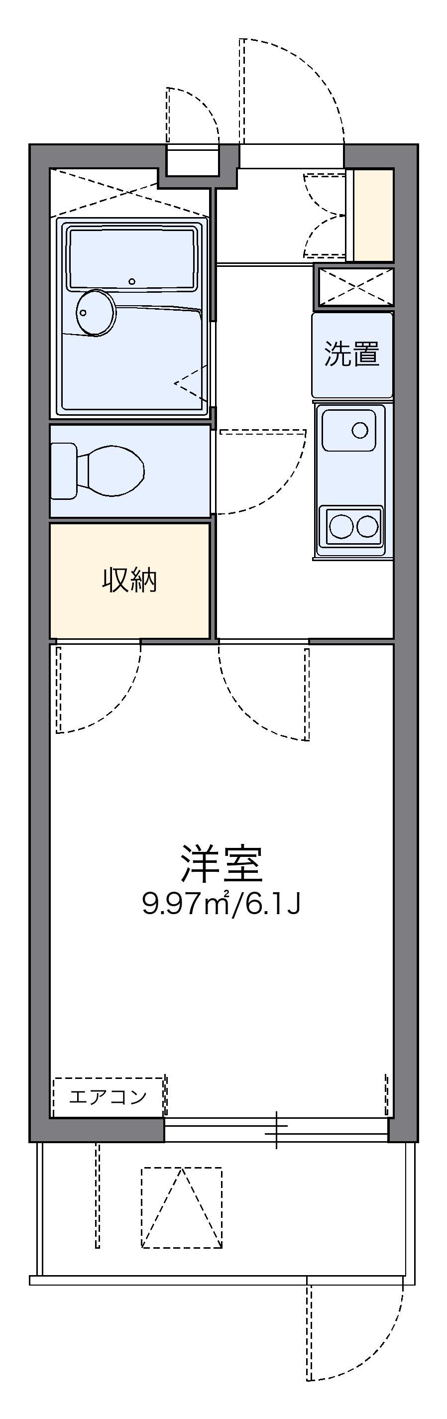 レオパレス アーク(1K/1階)の間取り写真