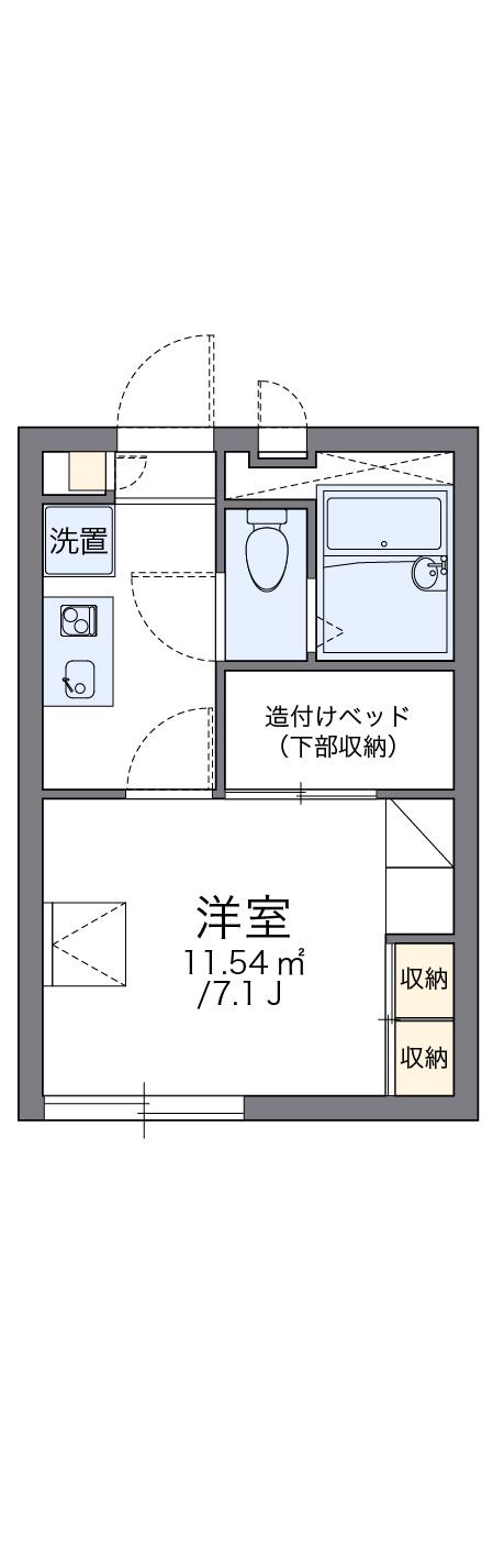 レオパレスルミエール(1K/2階)の間取り写真