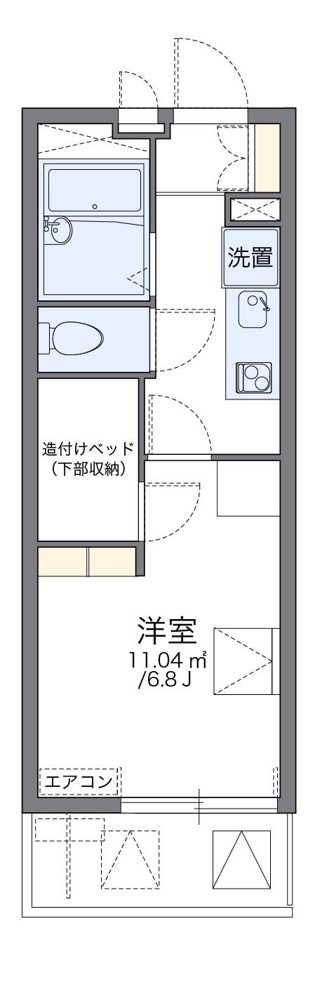 レオパレス舎利寺CF(1K/3階)の間取り写真