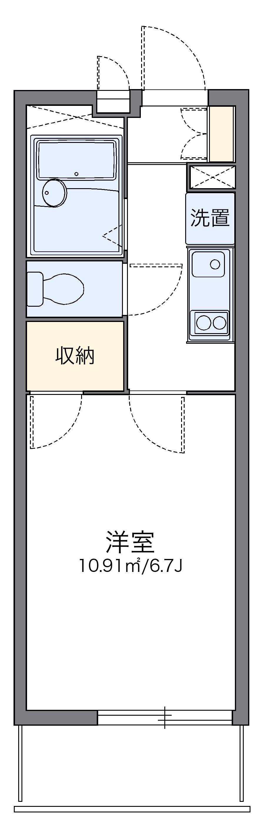 レオパレスヴィラ曽根C(1K/2階)の間取り写真
