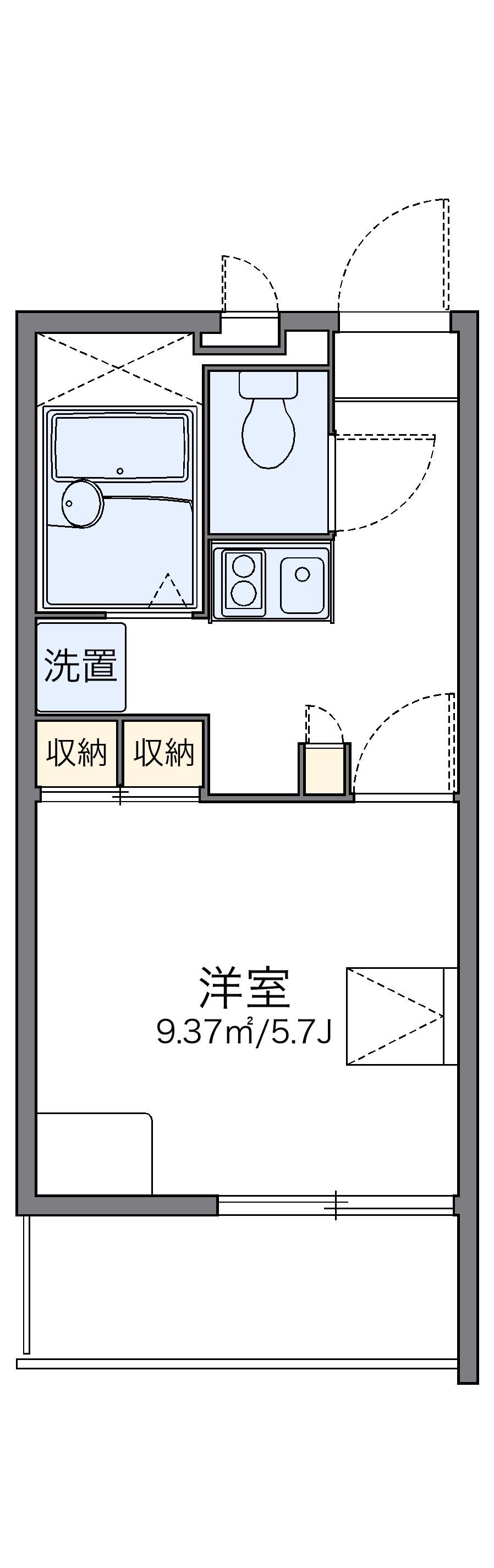 レオパレスエルザ1(1K/2階)の間取り写真