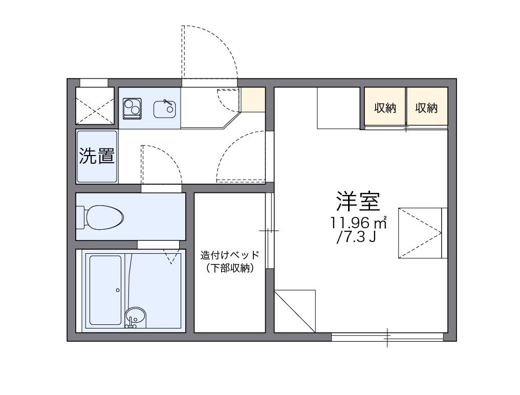 レオパレスシャルマン上野西(1K/1階)の間取り写真