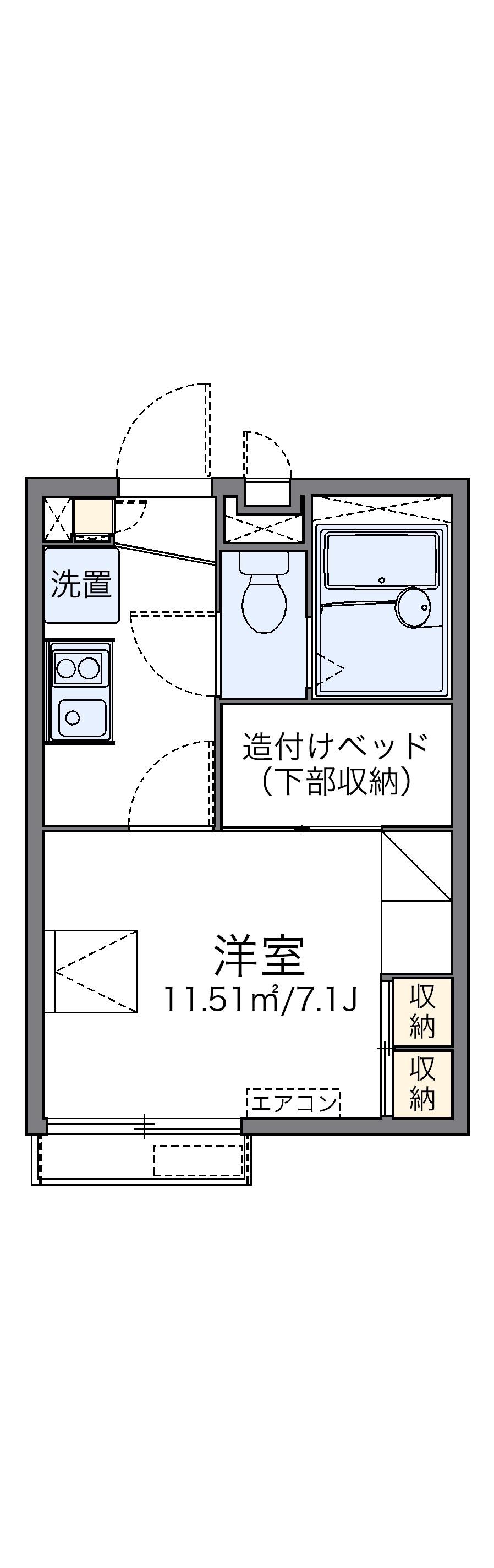 レオパレスEFFORTⅡ(1K/2階)の間取り写真