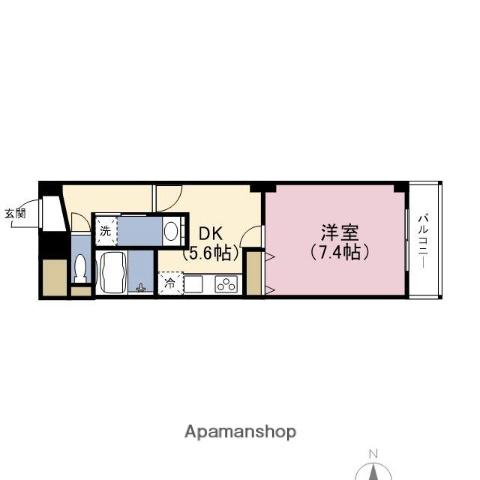 アルグラッド野田阪神(1DK/9階)の間取り写真