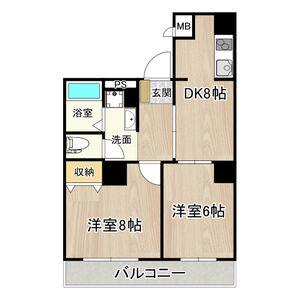JMRレジデンス新大阪 (2DK/3階)の間取り写真