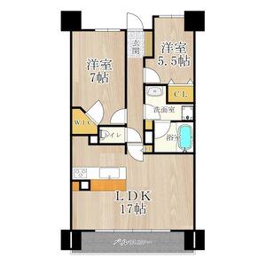 CITY SPIRE難波グレイス(2LDK/13階)の間取り写真