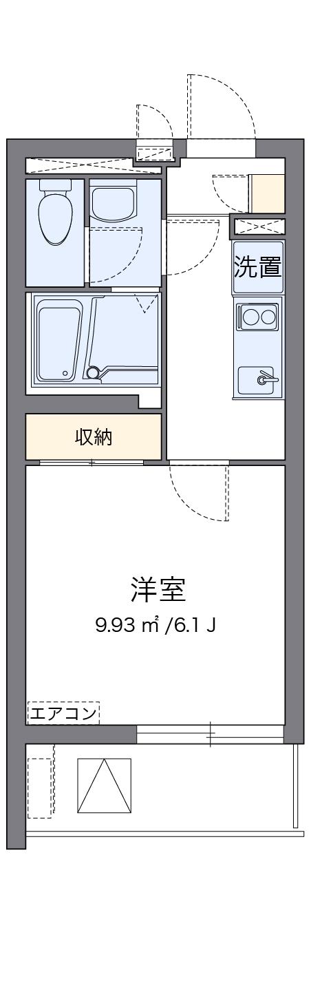 クレイノのぞみA(1K/4階)の間取り写真