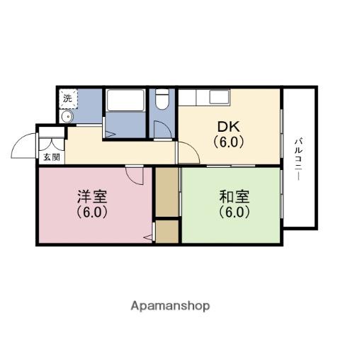 レクシア歌島(2DK/5階)の間取り写真