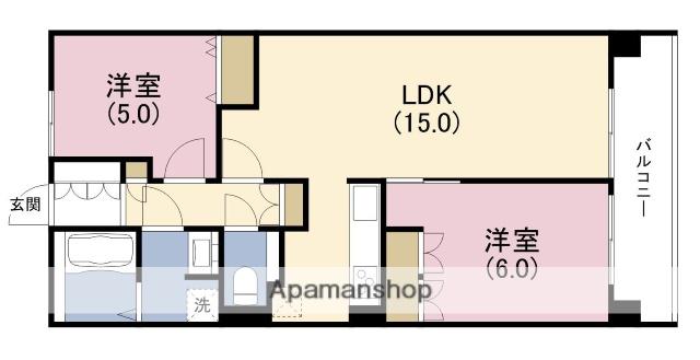 ザ・パークハウス大阪福島(2LDK/13階)の間取り写真
