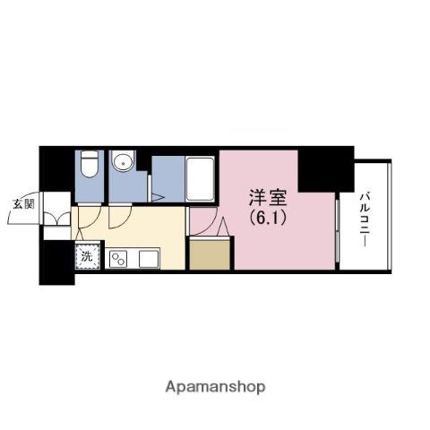 プレサンス塚本駅前(1K/15階)の間取り写真