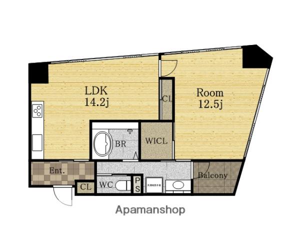 WOB NISHIUMEDA(1LDK/12階)の間取り写真