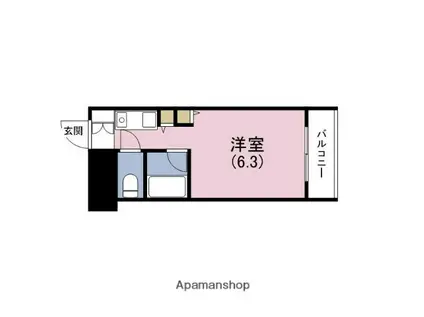 ロマネスク姫島(ワンルーム/4階)の間取り写真