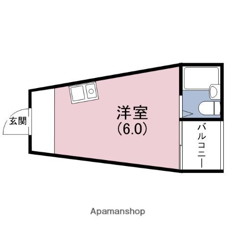 シャルム竹島(ワンルーム/2階)の間取り写真