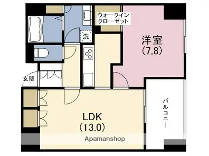 アーデンタワー福島ウエスト(1LDK/9階)の間取り写真