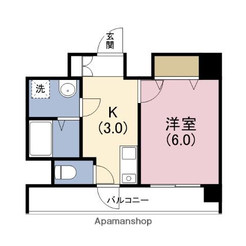 ヴァンスタージュ姫里(1K/3階)の間取り写真