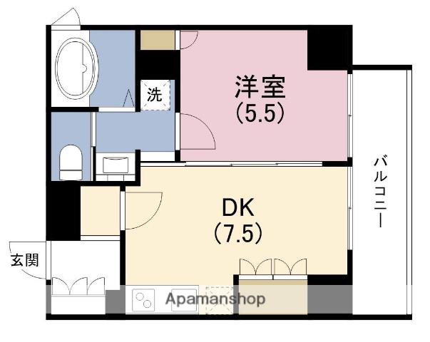 リーガル新福島(1DK/8階)の間取り写真