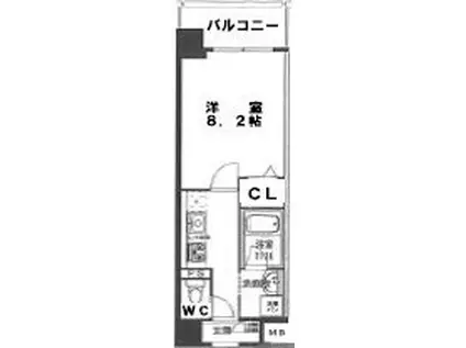 FORESTER一樹(1K/2階)の間取り写真