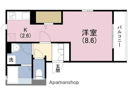 ロシュコート福島(1K/1階)の間取り写真