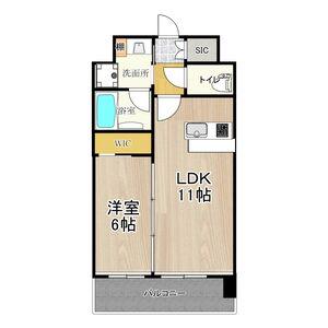 プレジオ内代(1LDK/6階)の間取り写真