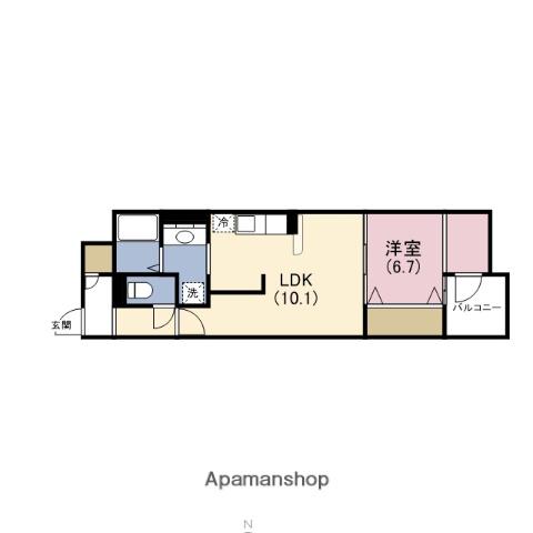 COCO MARINI(1LDK/4階)の間取り写真
