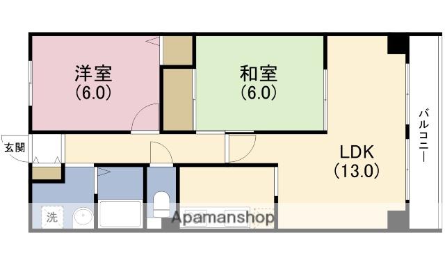 シティーコート塚本(2LDK/2階)の間取り写真