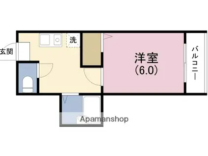 エーキューライフ海老江(1K/2階)の間取り写真