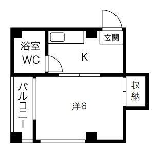 OMレジデンス京橋イースト弐番館(1K/2階)の間取り写真