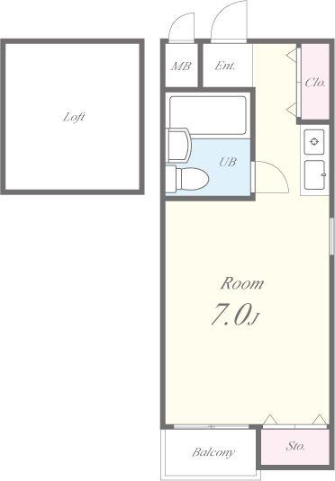 ハイツ大和II(1K/4階)の間取り写真