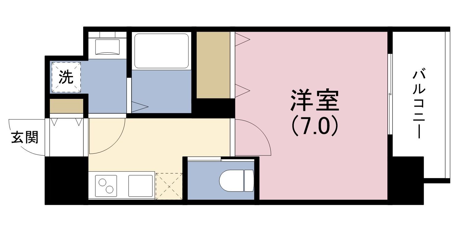 BPRレジデンス福島 (1K/5階)の間取り写真