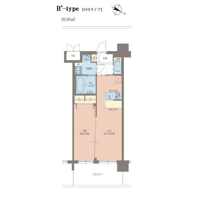 プレジオ豊中(1LDK/2階)の間取り写真