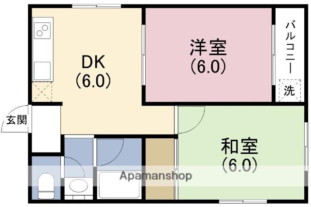 NKハイツ(2DK/4階)の間取り写真
