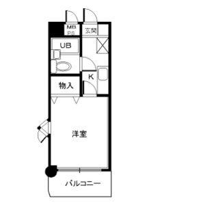 クレストJ塚口(1K/3階)の間取り写真