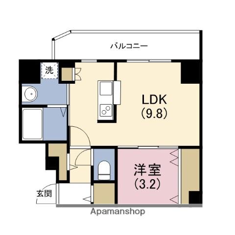 パークフラッツ野田阪神駅前(1LDK/13階)の間取り写真