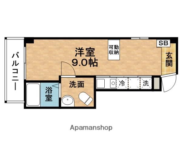 OPEN DOOR・FUKUSHIMA(1K/6階)の間取り写真