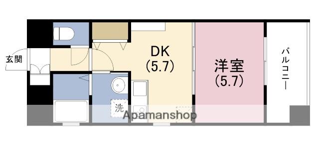 CRAFT福島野田(1DK/3階)の間取り写真