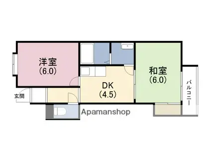 サンロードマンション(2DK/8階)の間取り写真