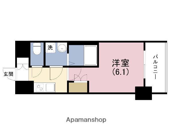 W-STYLE福島Ⅱウィステリア(1K/11階)の間取り写真