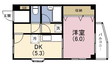 ジュエリーⅡ(1DK/2階)の間取り写真