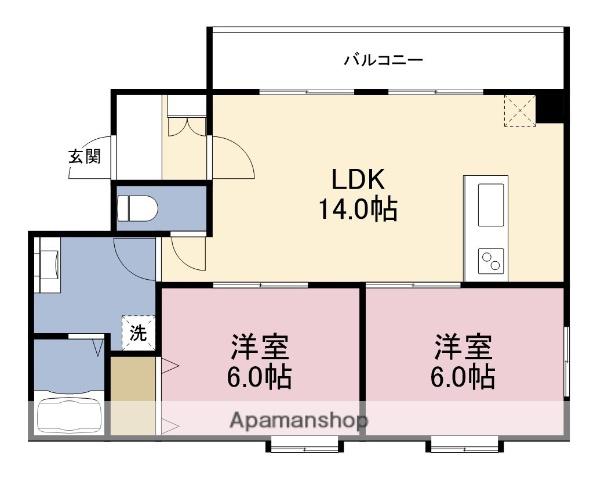 ゆたかコーポ2(2LDK/3階)の間取り写真