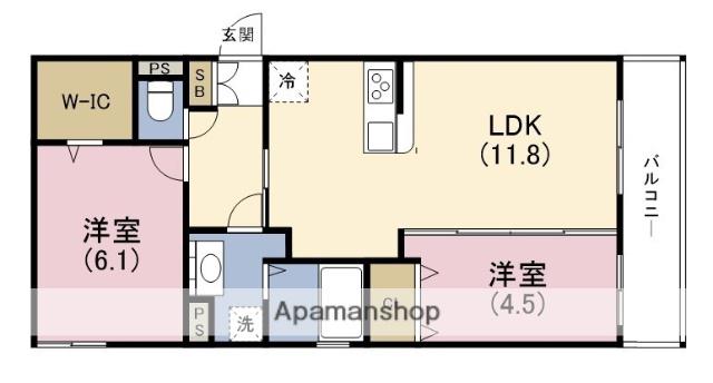 ミリカ歌島(2LDK/1階)の間取り写真