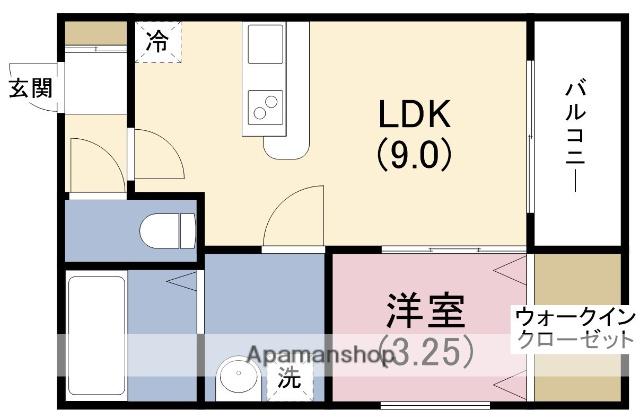 アモーレ福町(1LDK/2階)の間取り写真
