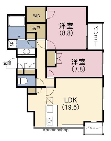 シティタワー西梅田(2LDK/33階)の間取り写真