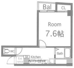 ヴィクトワール福島(1K/4階)の間取り写真