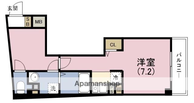 ステラハウスうめきた(ワンルーム/2階)の間取り写真