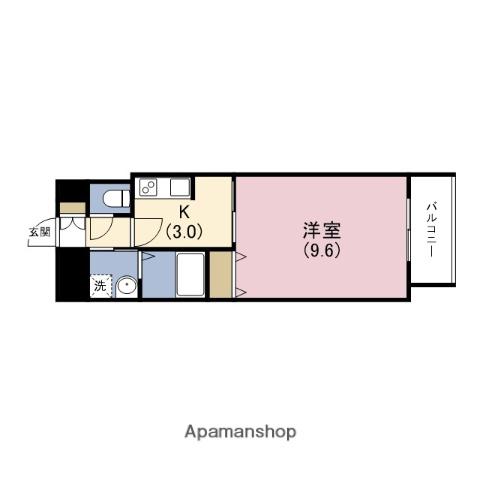 福島プライマリーワン(1K/3階)の間取り写真