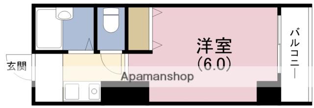 ジュネス福島(1K/4階)の間取り写真