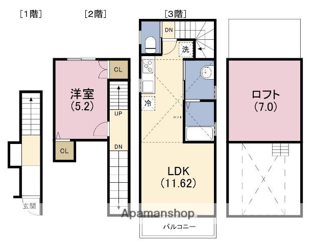 ST COURT 3(1LDK/2階)の間取り写真