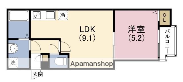 アクロス大和田アパートメント2(1LDK/1階)の間取り写真
