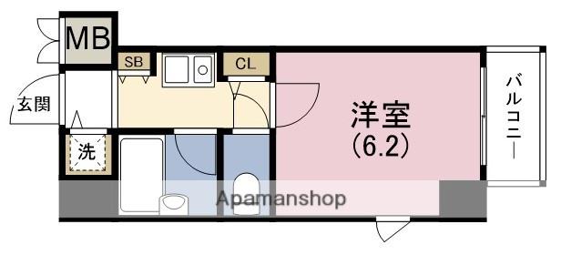 パラシオ塚本Ⅱ(1K/7階)の間取り写真