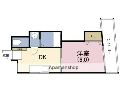 ユニライフ福島(1DK/4階)の間取り写真